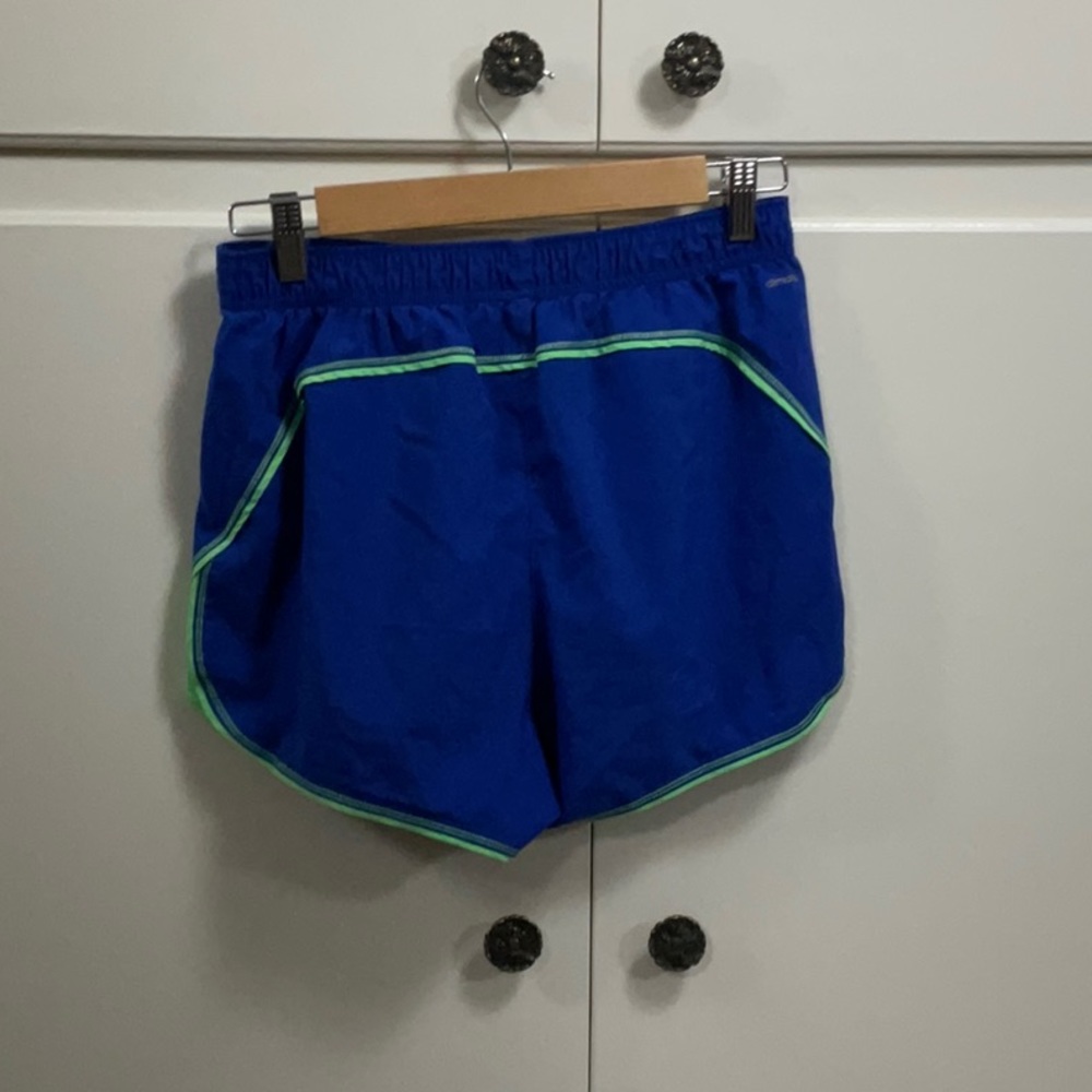 Adidas Blue and Green Running Shorts - Picture 2 of 4
